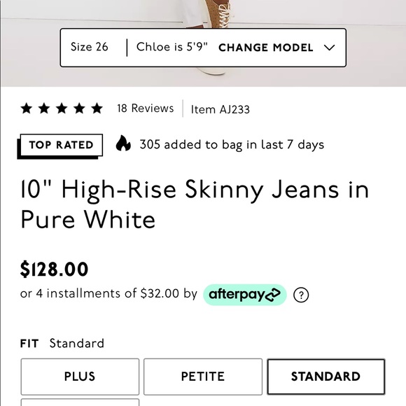 Madewell NWT pure white high rise 10” skinny jeans size 35 regular 28” inseam - Picture 12 of 12